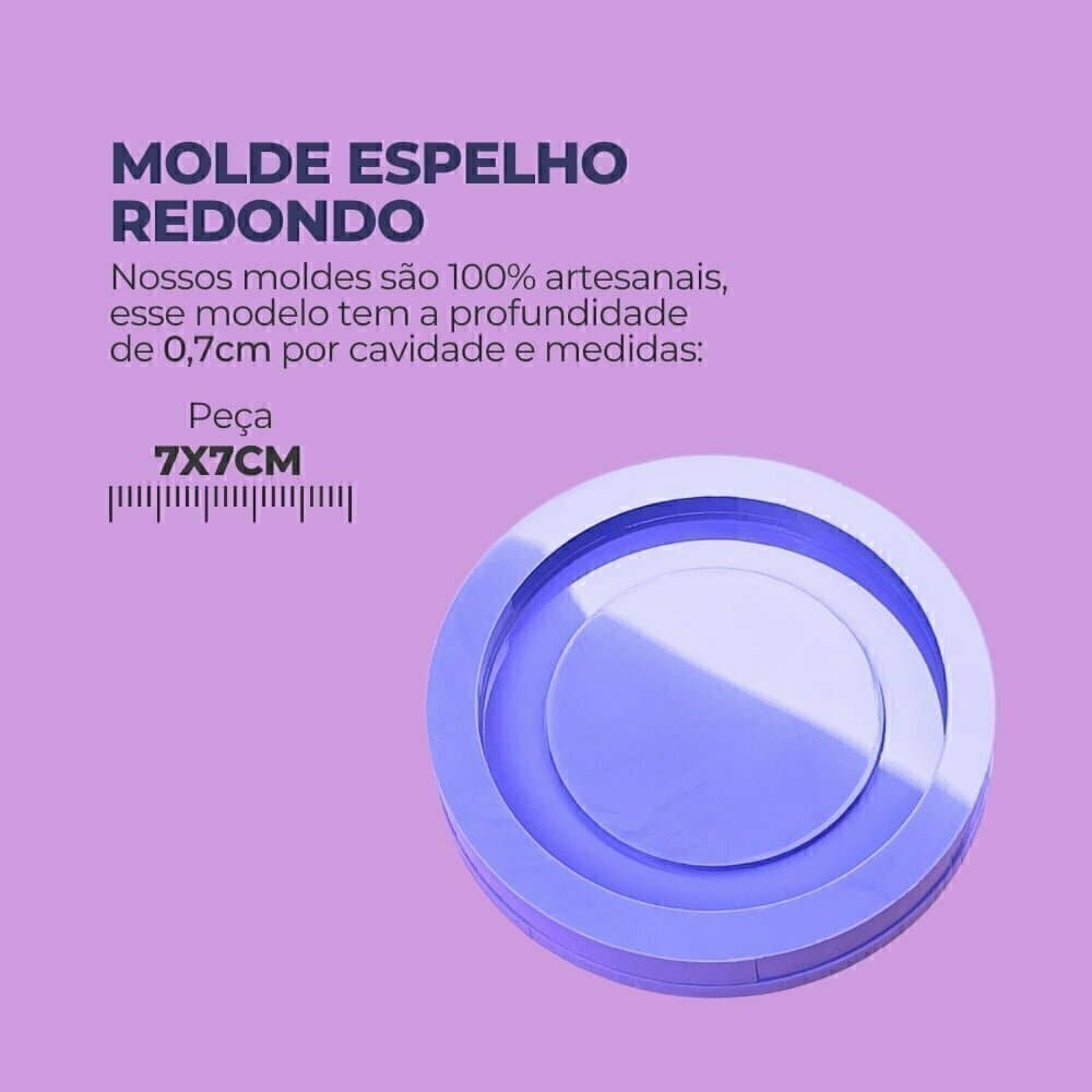 Molde de Silicone Para Resina Epóxi Espelho Redondo