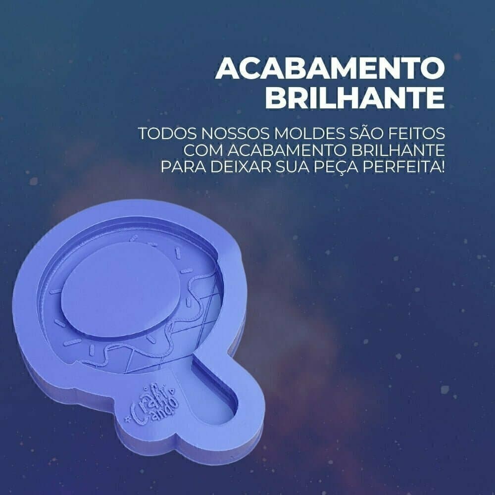 Molde de Silicone Para Resina Epóxi Mini Espelho Donut