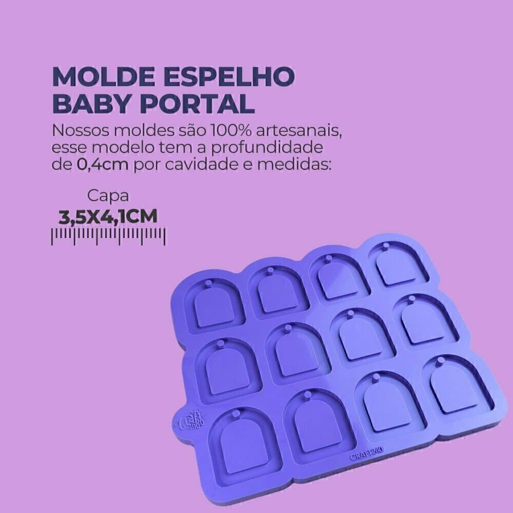 Molde de Silicone Para Resina Epóxi Espelho Baby Portal
