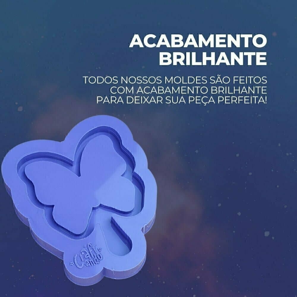 Molde de Silicone Para Resina Epóxi Mini Espelho Borboleta