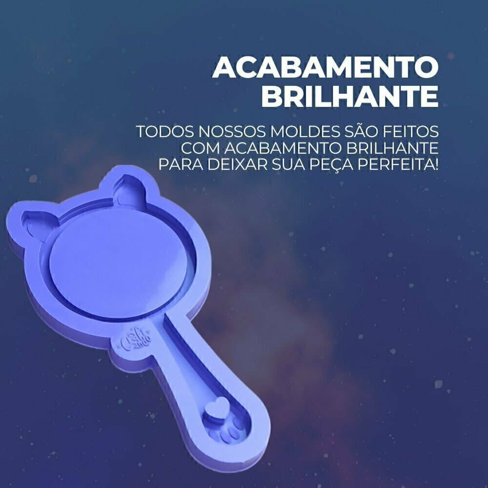 Molde de Silicone Para Resina Epóxi Espelho de Gatinho Médio