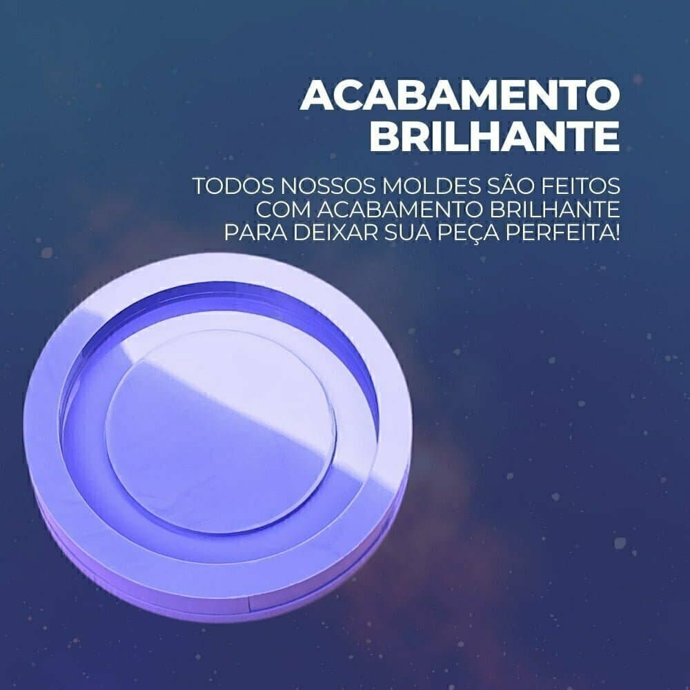 Molde de Silicone Para Resina Epóxi Espelho Redondo