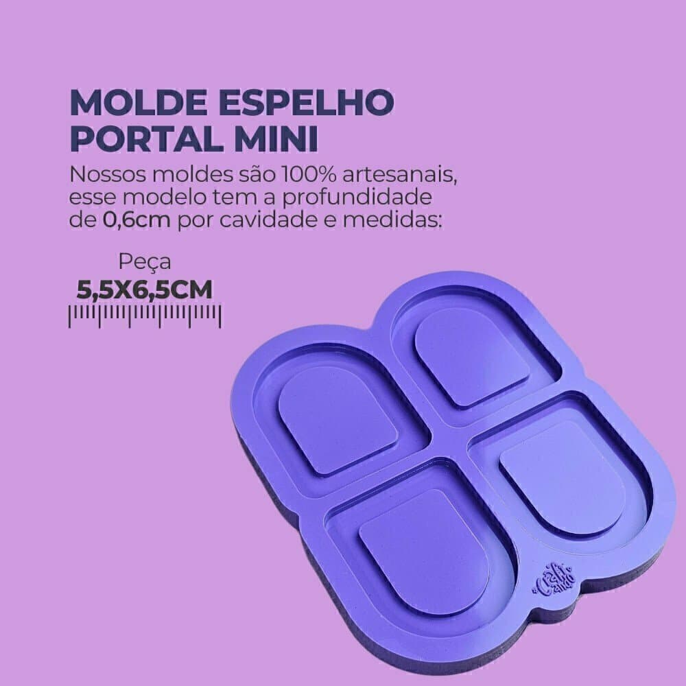 Molde de Silicone Para Resina Espelho Portal Mini