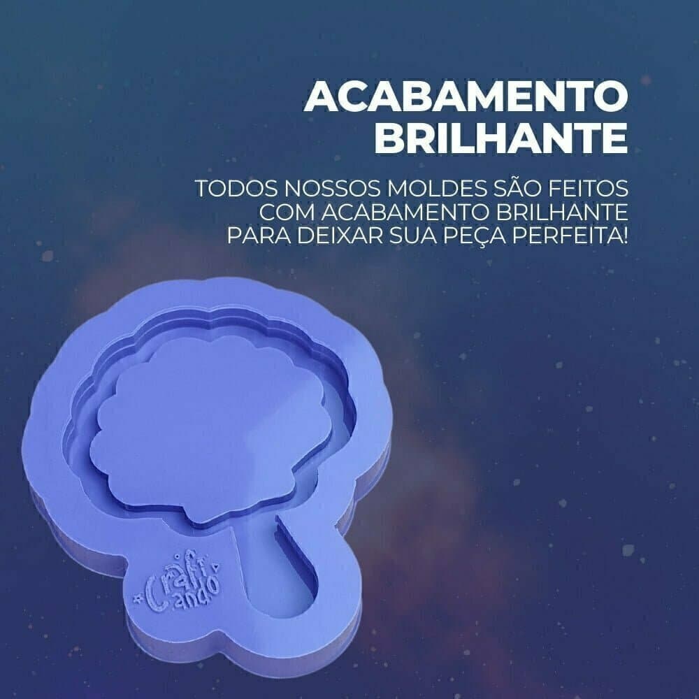 Molde de Silicone Para Resina Epóxi Mini Espelho Concha