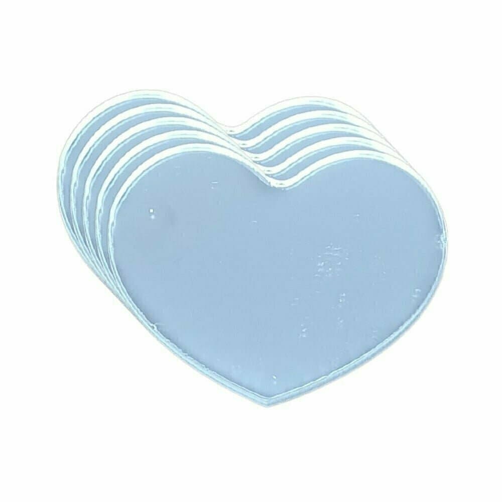 Kit de 5 Espelhos Acrílicos Mini Espelho Coração Bordado