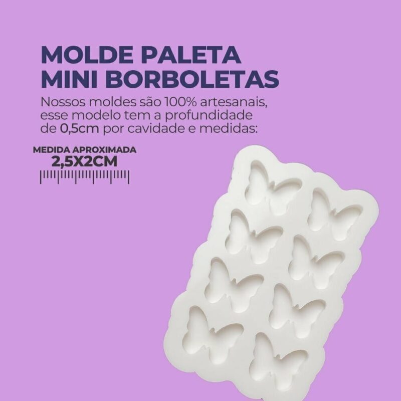 Molde de Silicone Para Resina Epóxi Paleta Mini Borboletas - Imagem 2