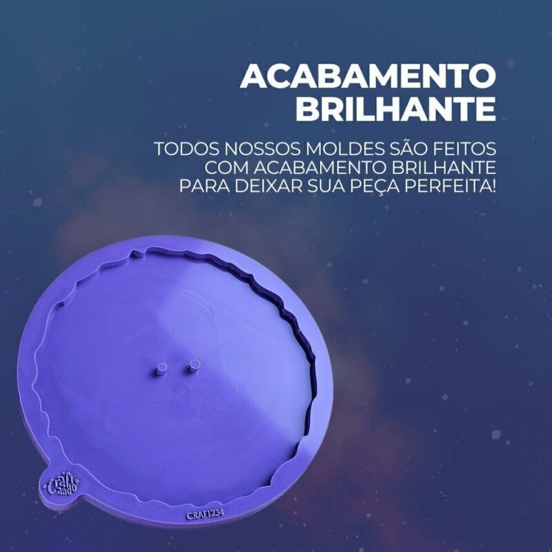 Molde de Silicone Para Resina Porta Aliança Geodo Furo Central - Imagem 3