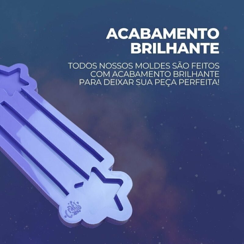 Molde de Silicone Para Resina Epóxi Caneta Estrela - Imagem 3