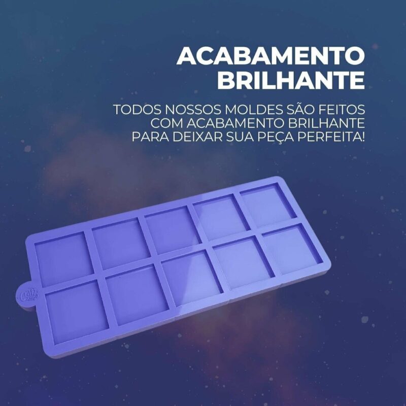 Molde de Silicone Para Resina Epóxi Paleta Quadrado 4cm - Imagem 3