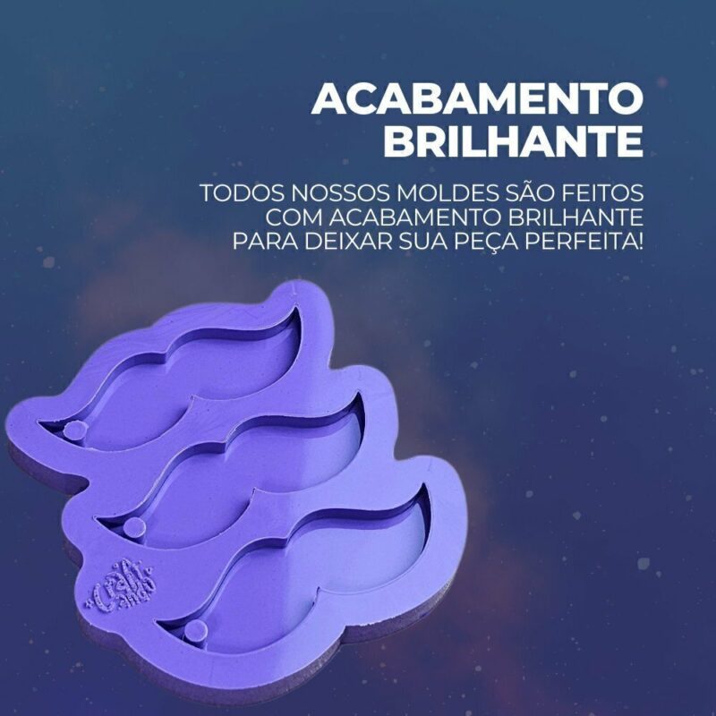 Molde de Silicone Para Resina Chaveiro Pai 3 Bigodes - Imagem 3