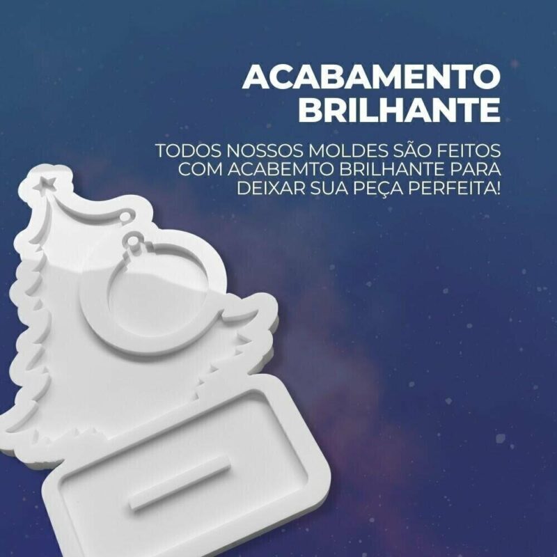 Molde de Silicone Para Resina Epóxi Arvore de Natal com Bolinha - Image 3