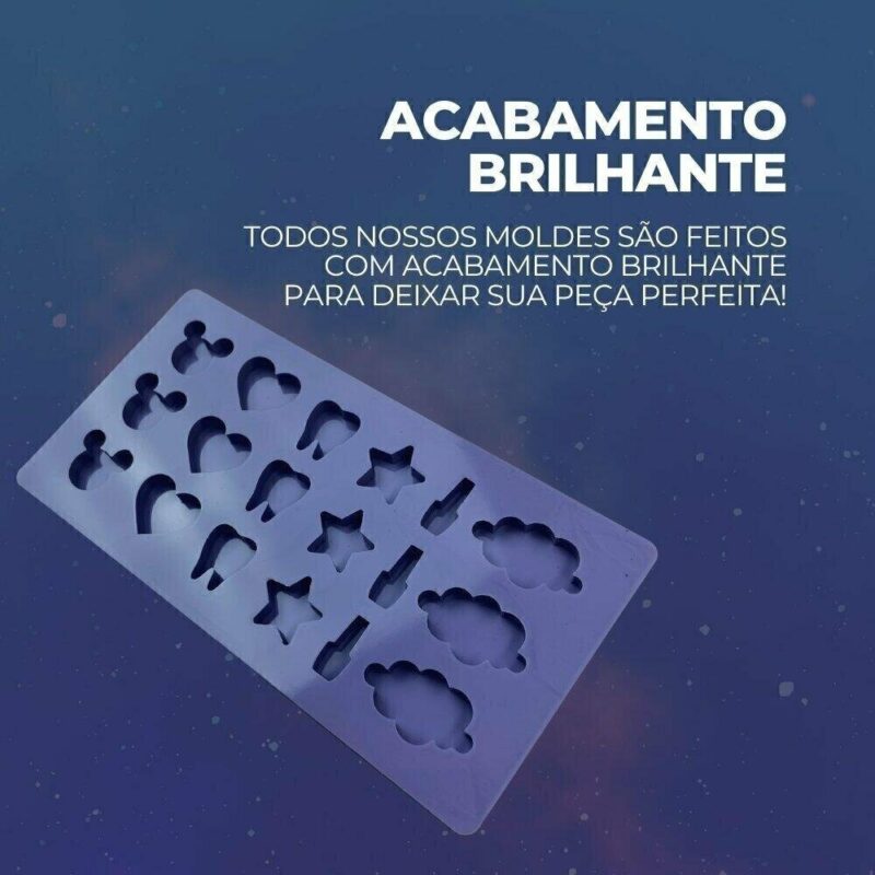 Molde de Silicone Para Resina Epóxi Chaveiro Fillers Diversos - Imagem 3