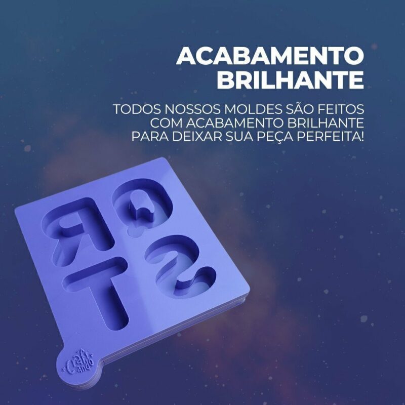 Molde de Silicone Para Resina Epóxi Conjunto de Letras Q R S T 4cm - Imagem 3