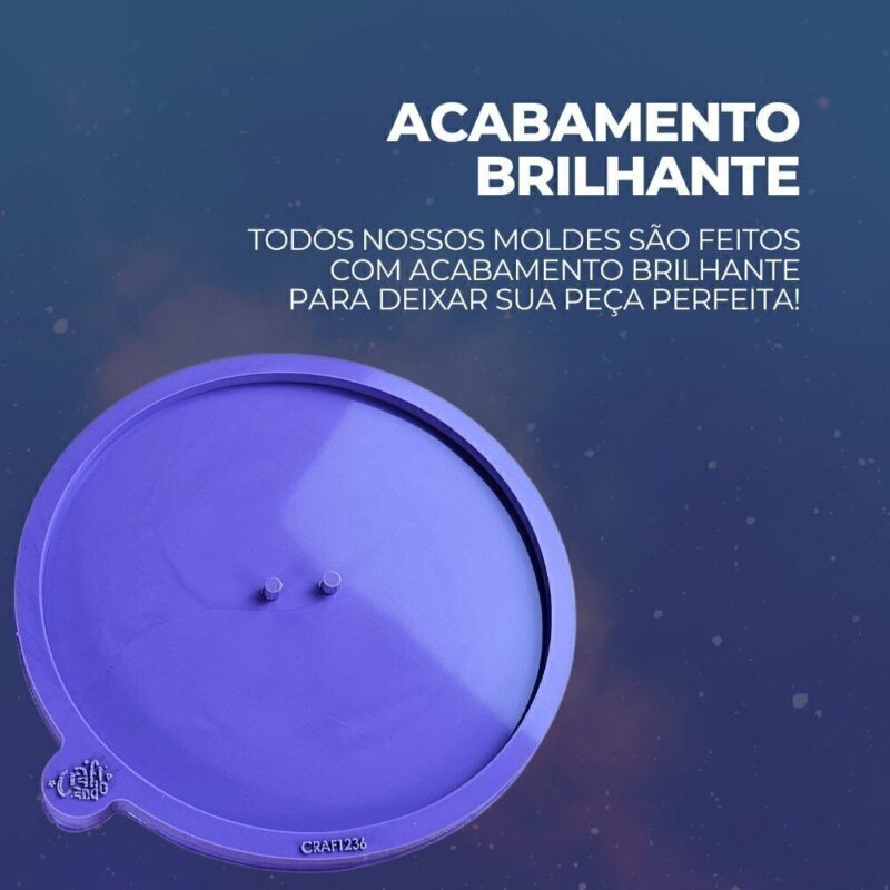 Molde de Silicone Para Resina Porta Aliança Redondo Furo Central - Imagem 3
