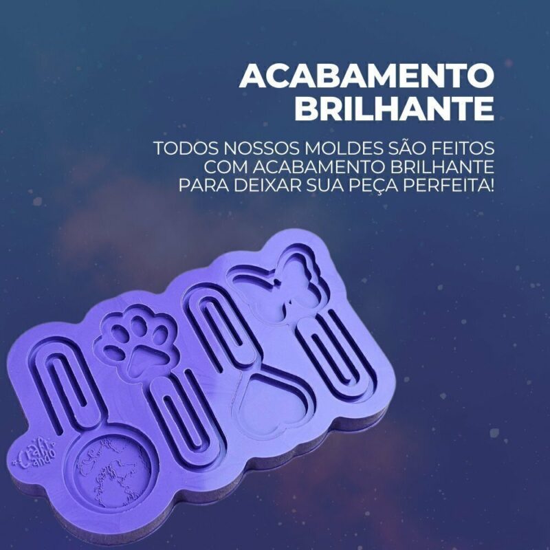 Molde de Silicone Para Resina Clips Mundo, Pata, Coração Borboleta - Imagem 3