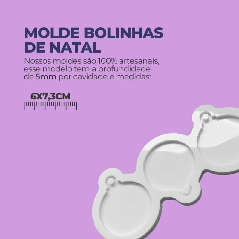 Molde de Silicone Para Resina Epóxi Bolinhas de Natal - Imagem 2