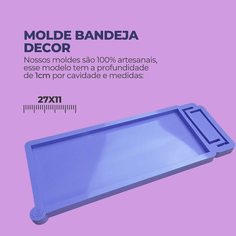 Molde de Silicone Para Resina Epóxi Bandeja Decor - Imagem 2