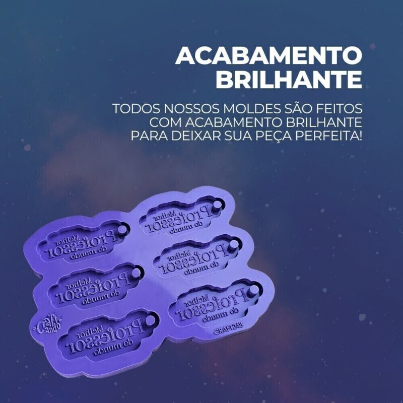 Molde de Silicone Para Resina Epóxi Melhor Professor do Mundo - Imagem 3
