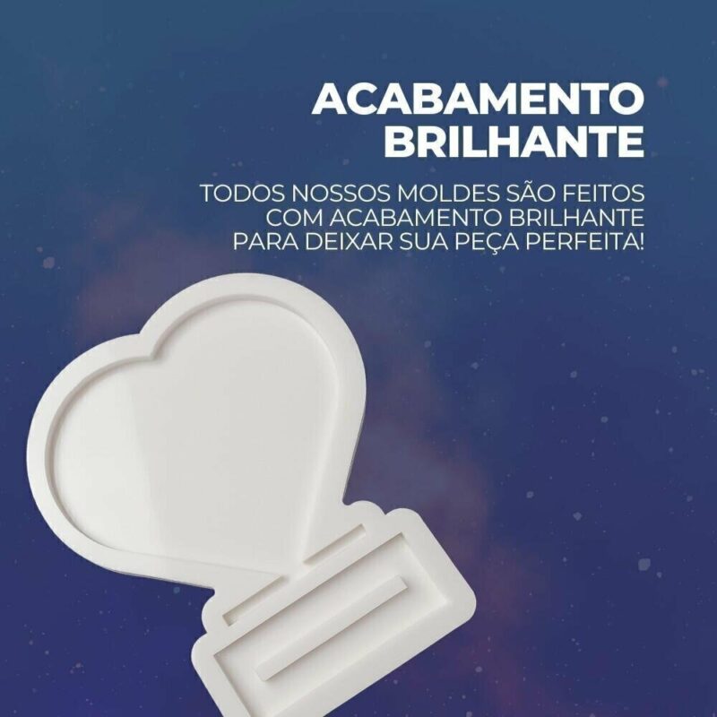 Molde de Silicone Para Resina Epóxi Porta Retrato Coração - Image 3