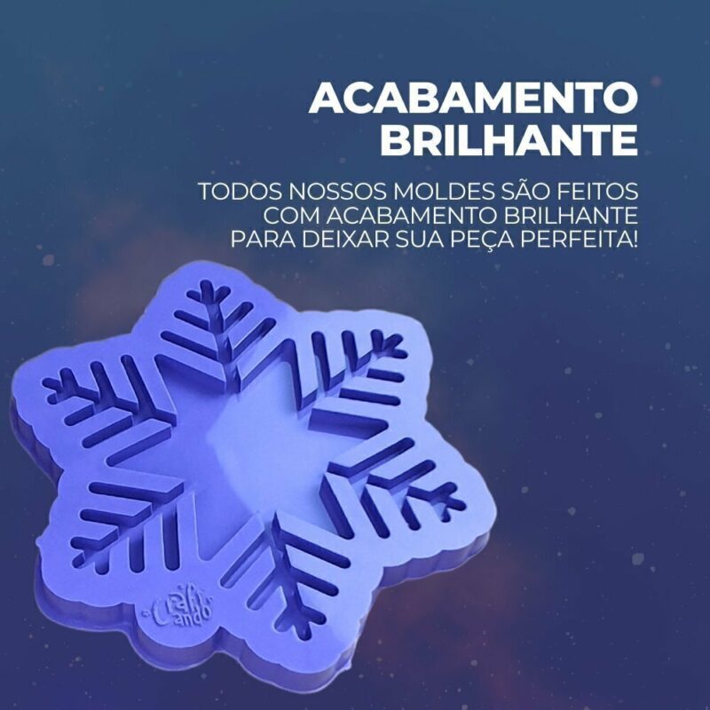 Molde de Silicone Para Resina Epóxi Porta Copos Floco de Neve - Imagem 3