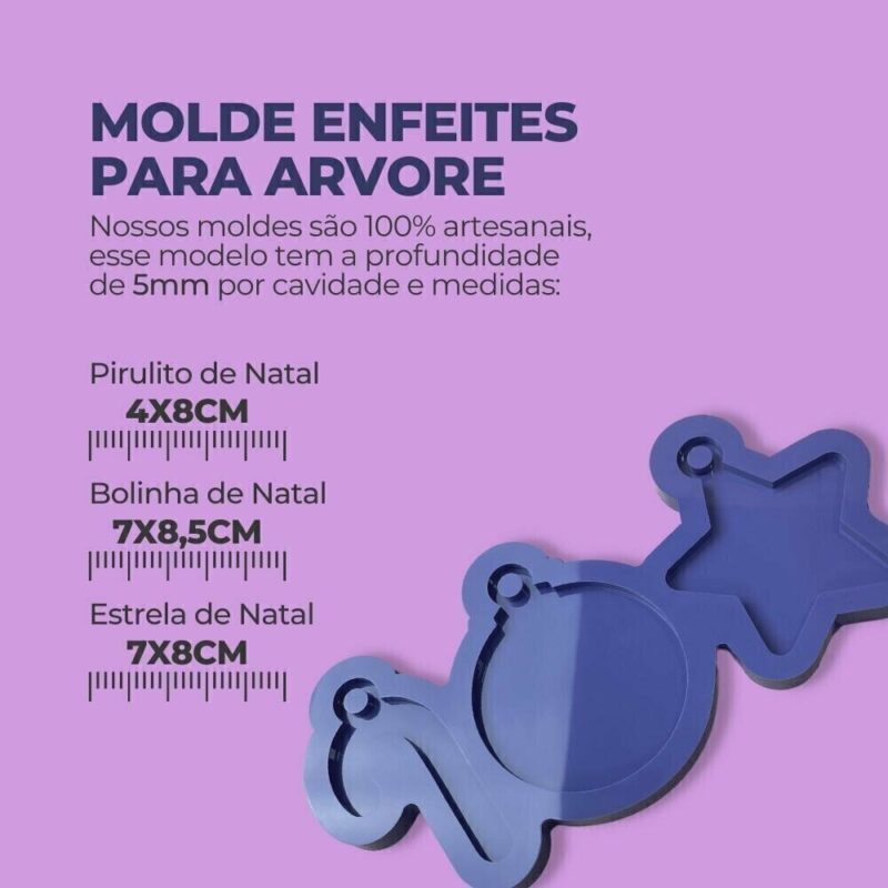 Molde de Silicone Para Resina Epóxi Enfeites para Arvore - Imagem 2