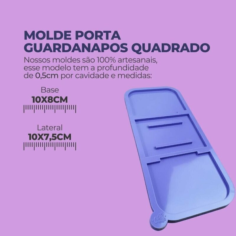 Molde de Silicone Para Resina Epóxi Porta Guardanapo Retangular - Imagem 2