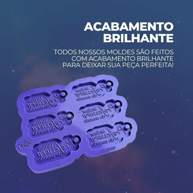 Molde de Silicone Para Resina Epóxi Melhor Professora do Mundo - Imagem 3