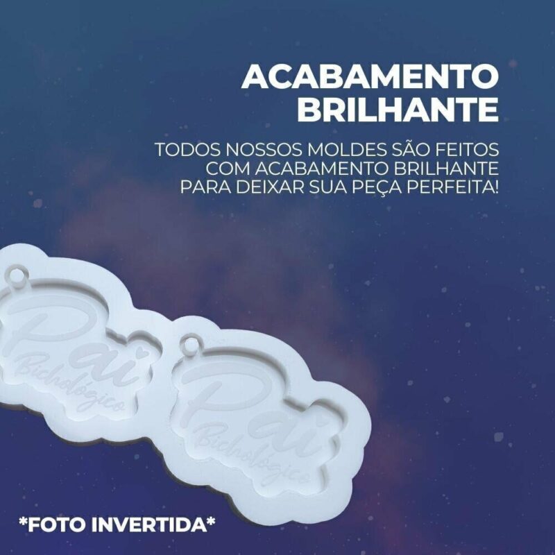 Molde de Silicone Para Resina Epóxi Chaveiro Pai Bichologico - Imagem 3