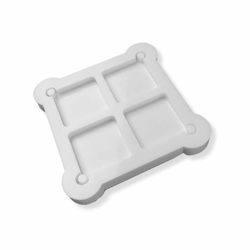 Molde de Silicone Para Resina Epóxi Chaveiro Quadrado Mini