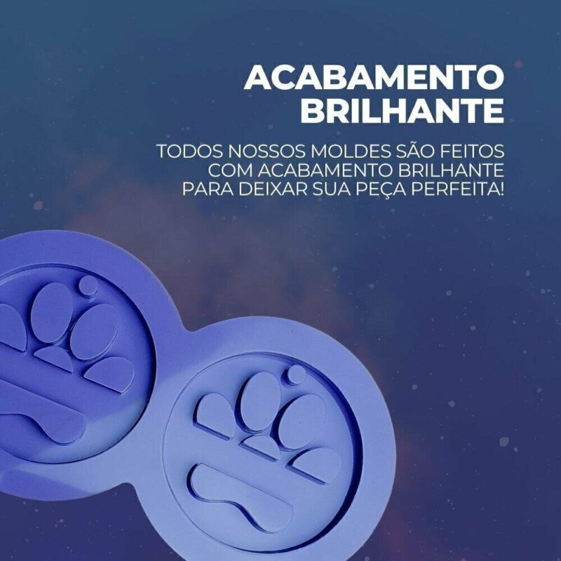 Molde de Silicone Para Resina Epóxi Chaveiro Tag Nome do Pet - Imagem 3