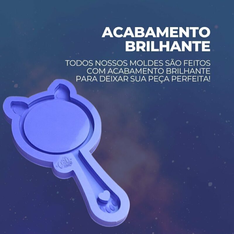 Molde de Silicone Para Resina Epóxi Espelho de Gatinho Médio - Imagem 3