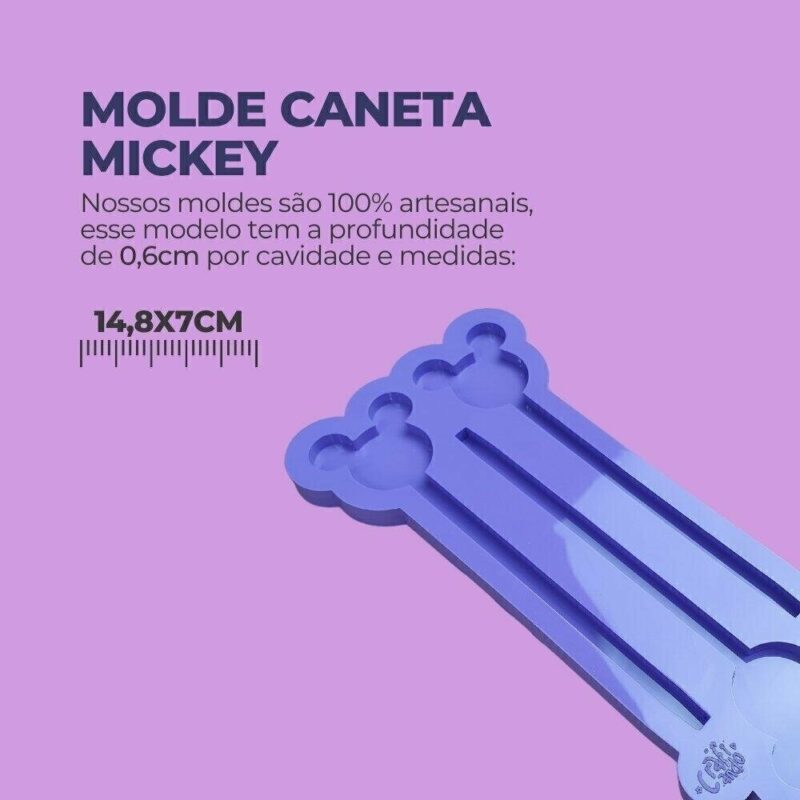 Molde de Silicone Para Resina Epóxi Caneta Mickey - Imagem 2