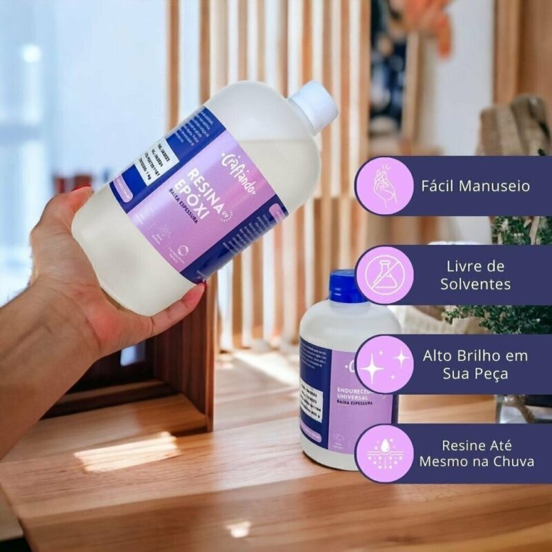 Resina Epoxi Zero Blushing e Bolhas Baixa Viscosidade 750g - Imagem 3
