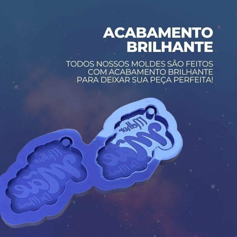 Molde de Silicone Para Resina Epóxi Chaveiro Melhor Mãe do Mundo - Imagem 3
