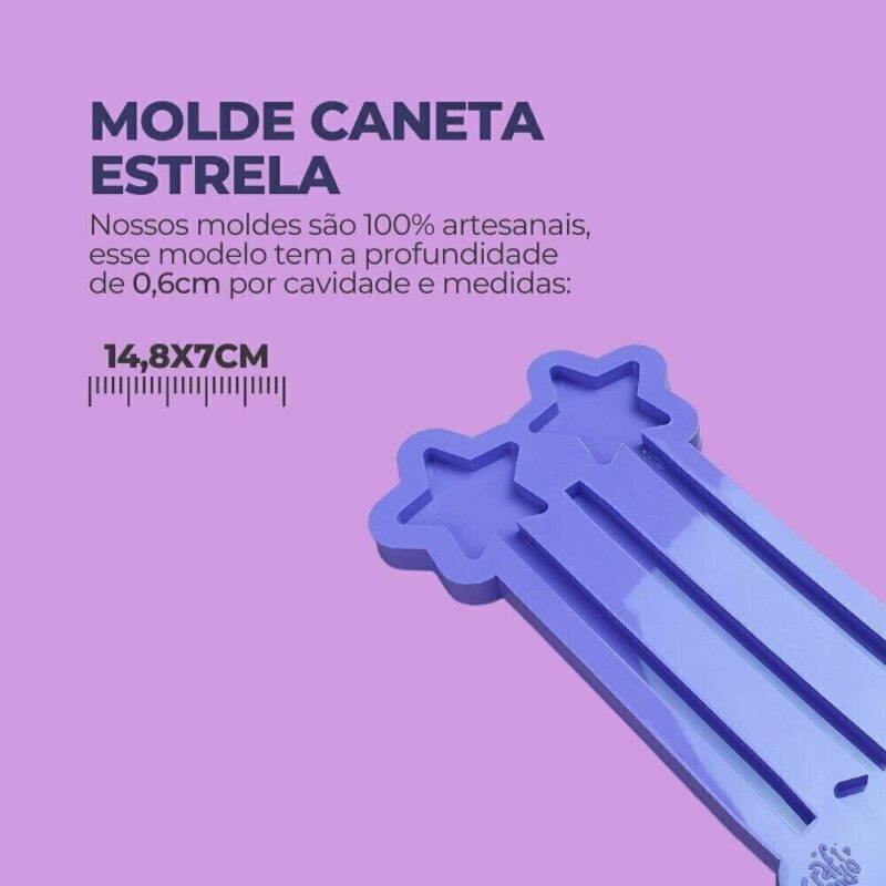 Molde de Silicone Para Resina Epóxi Caneta Estrela - Imagem 2