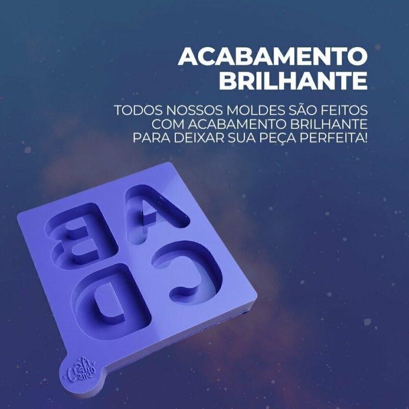 Molde de Silicone Para Resina Epóxi Conjunto de Letras A B C D 4cm - Imagem 3