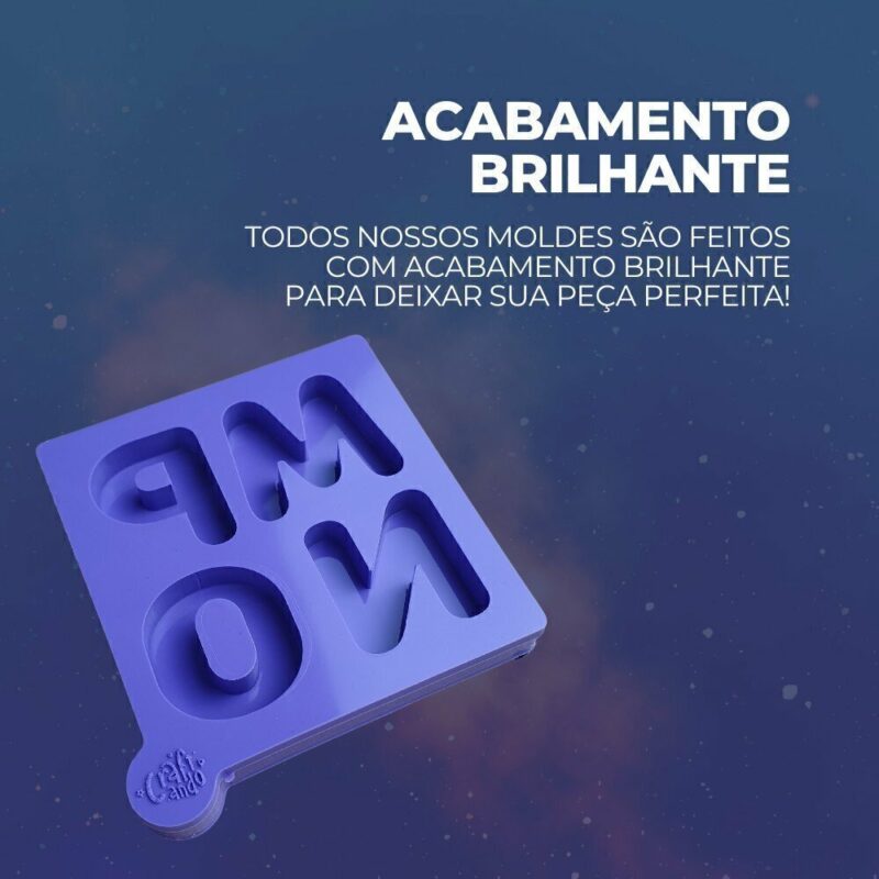 Molde de Silicone Para Resina Epóxi Conjunto de Letras M N O P 4cm - Imagem 3