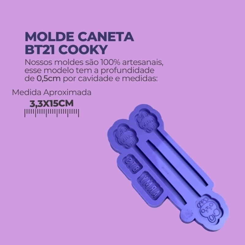 Molde de Silicone Para Resina Epóxi Caneta BT21 Cooky - Imagem 2