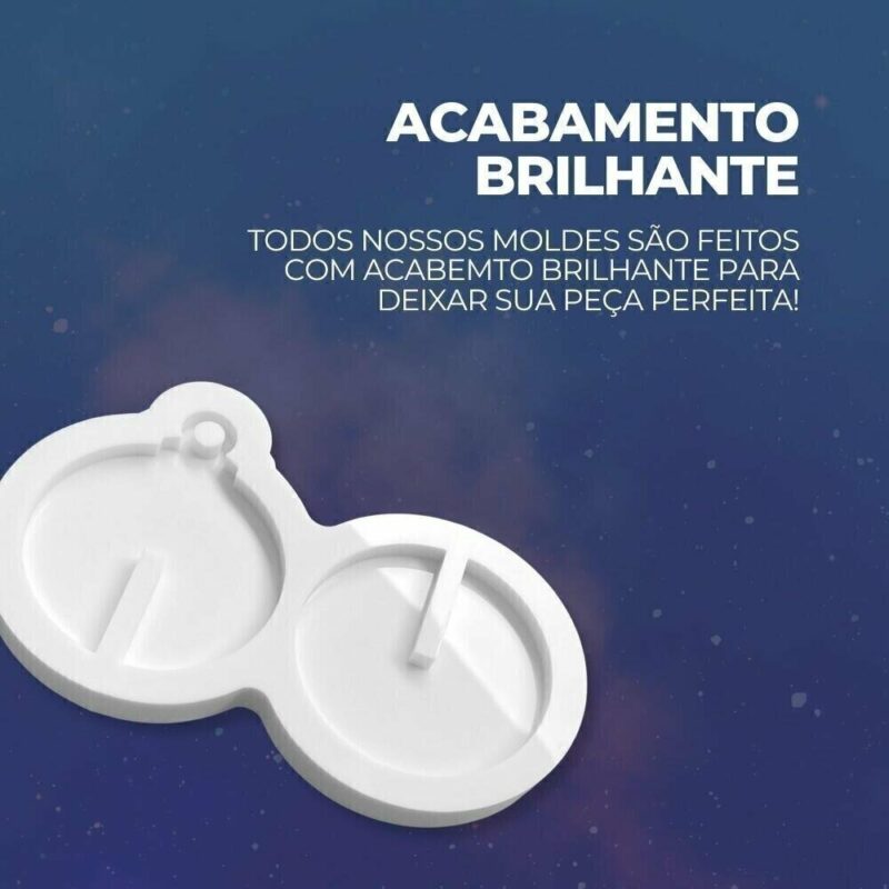 Molde de Silicone Para Resina Epóxi Bolinha de Natal de Encaixe - Imagem 3