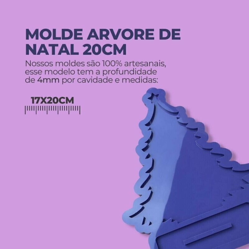 Molde de Silicone Para Resina Epóxi Arvore de natal 20cm - Imagem 2