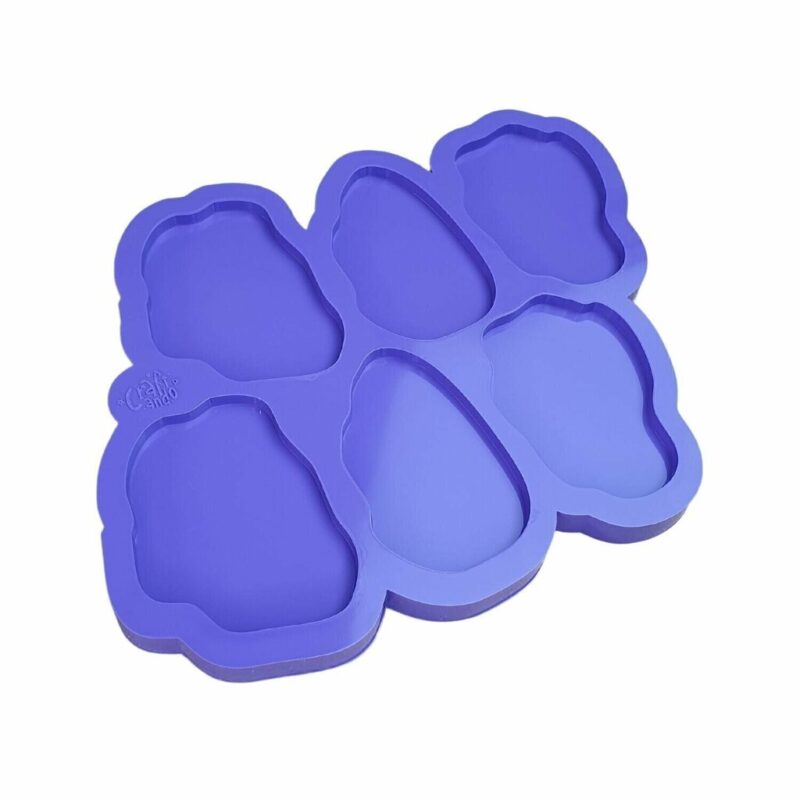 Molde de Silicone Para Resina Epóxi Trio de Formas Abstratas