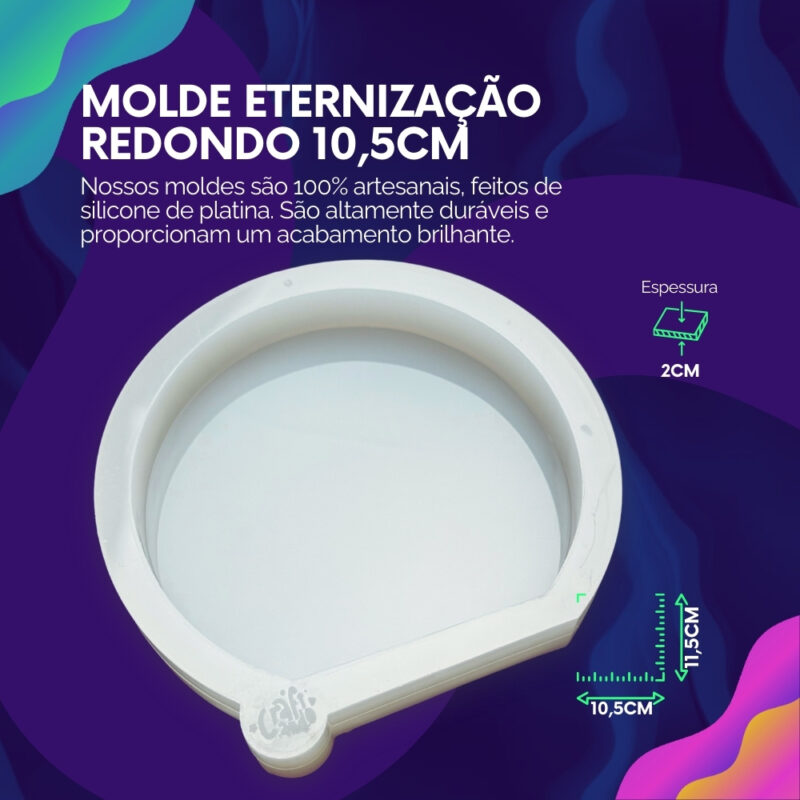 Molde de Silicone Eternização Redondo 11,5x10,5cm - Imagem 2
