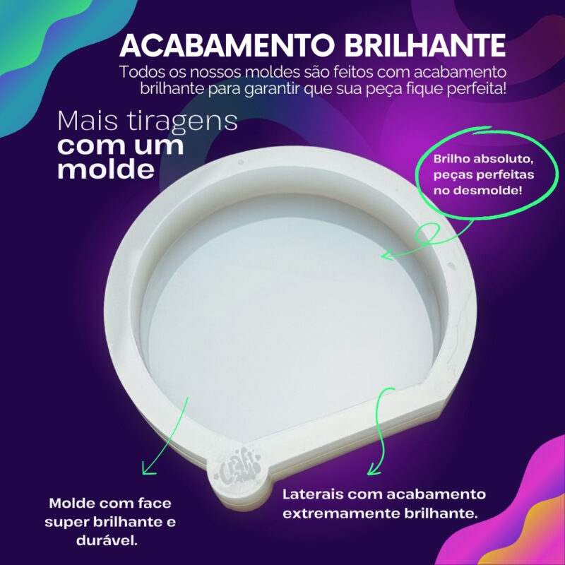 Molde de Silicone Eternização Redondo 11,5x10,5cm - Imagem 3