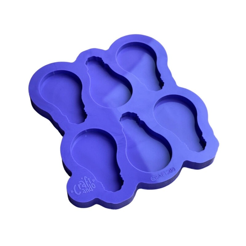 Molde de Silicone Para Resina Epóxi Chaveiro Lâmpada  6 cavidades
