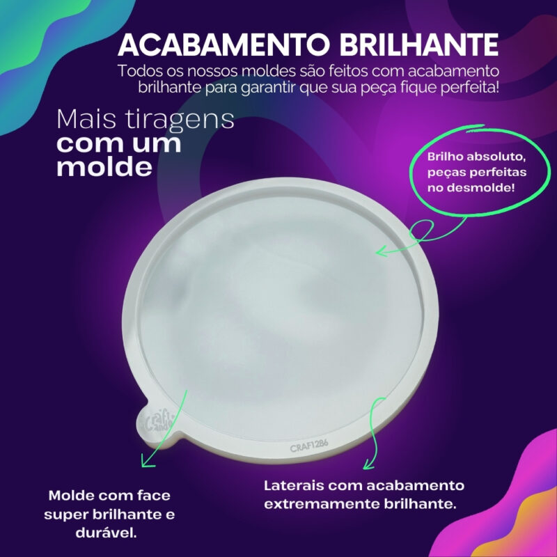 Molde de Silicone Para Resina Epóxi Eternização Redondo Porta Copos - Imagem 3