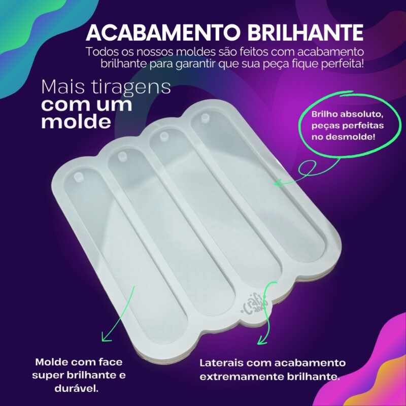 Molde de Silicone Para Resina Epóxi Marcador de Página Oval - Imagem 3