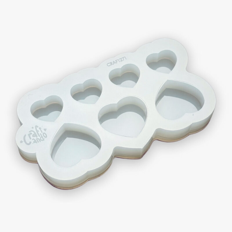 Molde de Silicone Para Resina Epóxi Paleta Eternização Coração 2cm e 3cm