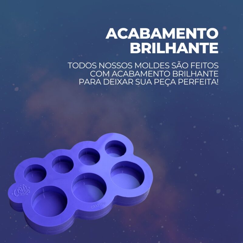Molde de Silicone Para Resina Epóxi Paleta Eternização Redondo 2cm e 3cm - Imagem 3