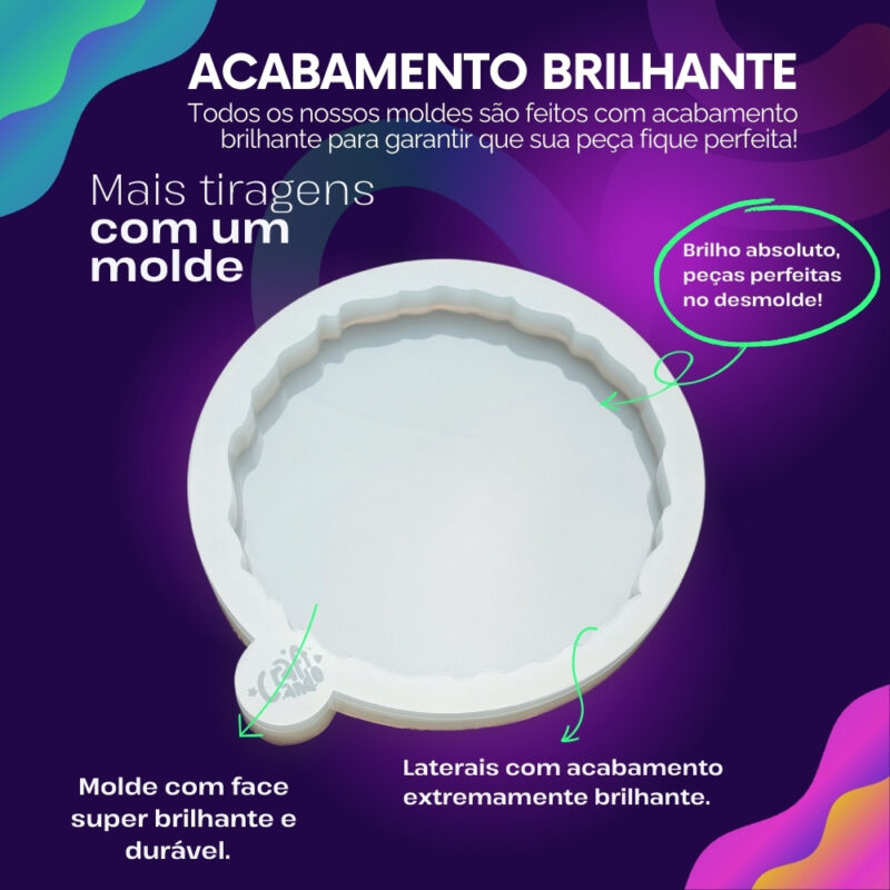 Molde de Silicone Para Resina Epóxi Porta Copos Geodo - Imagem 3
