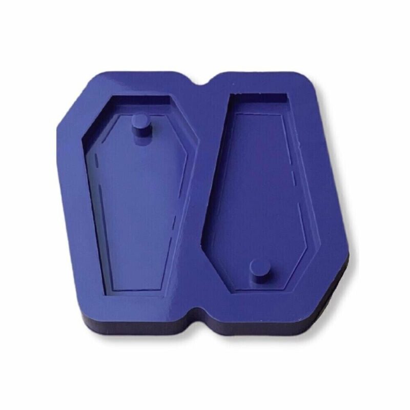 Molde de Silicone Para Resina Epóxi Chaveiro Hallowen Caixão